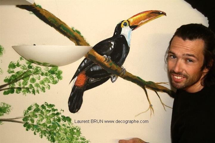 peinture murale d'un toucan toco