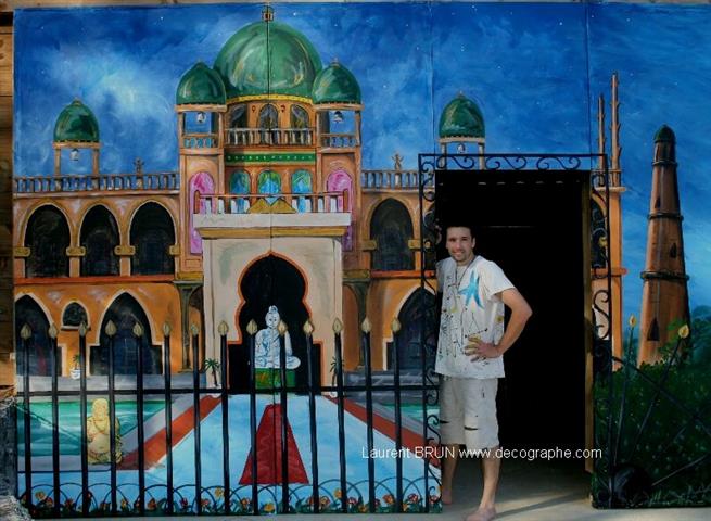 décor et fresque murale sur l'inde bollywood palais du roi