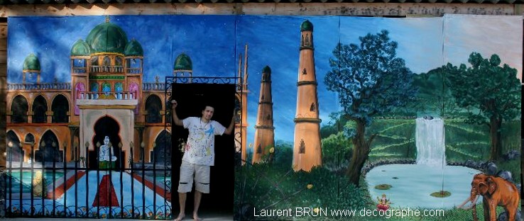 décor et fresque murale sur l'inde bollywood